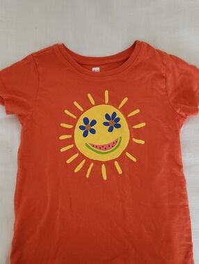 Tea Collection Orange Tee with Sunny Fruit Face
